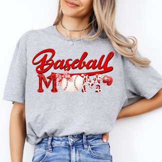 Cute Baseball Mum Game Day Modern Cheer Mother  T-Shirt