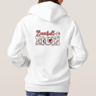 Cute Baseball Mum Personalised Hoodie