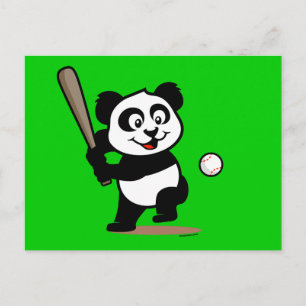 Cute Baseball Panda Postcard