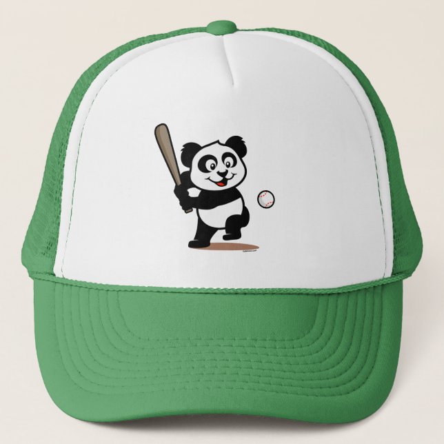 Cute Baseball Panda Trucker Hat (Front)