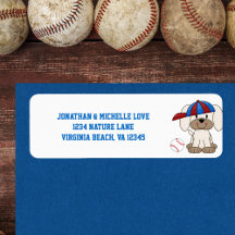 Cute Baseball Puppy Dog Address