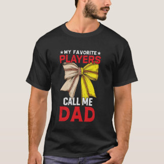 Cute Baseball Softball Players Call Me Dad Coquett T-Shirt