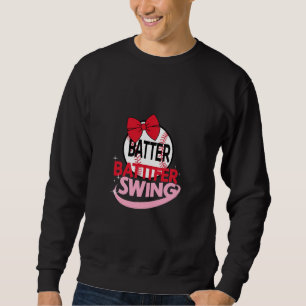 Cute Baseball-Themed "Batter Batter Swing" Design Sweatshirt