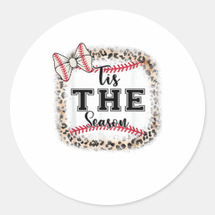 Cute Baseball Tis The Season Mom Sister Toddler Gi Classic Round Sticker