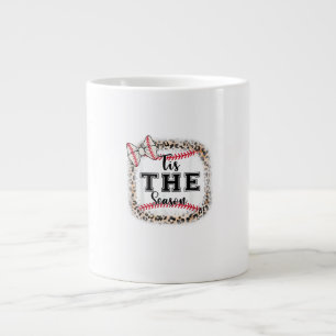 Cute Baseball Tis The Season Mom Sister Toddler Gi Large Coffee Mug