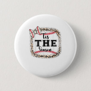Cute Baseball Tis The Season Mum Sister Toddler Gi 6 Cm Round Badge