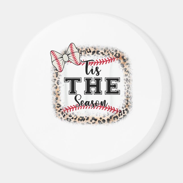 Cute Baseball Tis The Season Mum Sister Toddler Gi Magnet (Front)