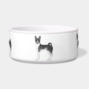 Cute Basenji Dog Illustration In Black And White