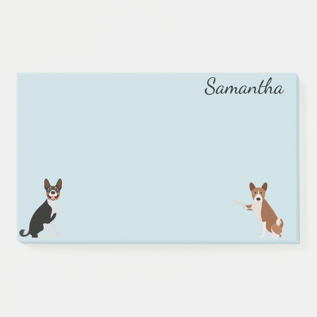 Cute Basenji Hound Dog Breed Personalised Post-it Notes (Front)