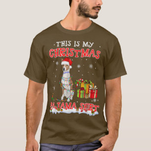 Cute Basenji On Snow Christmas Pajama T-Shirt