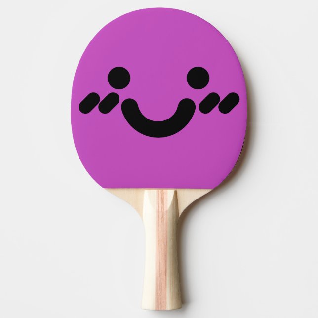Cute Bashful Face Purple  Ping Pong Paddle (Front)