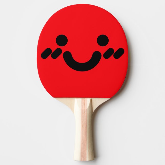 Cute Bashful Face Red Ping Pong Paddle (Front)