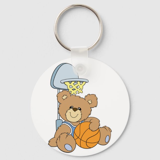 Cute Basketball Bear Key Ring (Front)