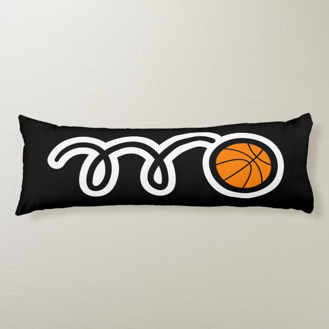 Cute basketball cartoon custom name kid's bedroom body cushion (Front)
