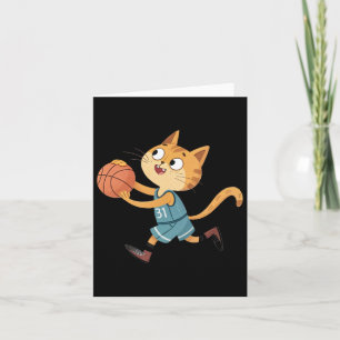 Cute Basketball Cat Card