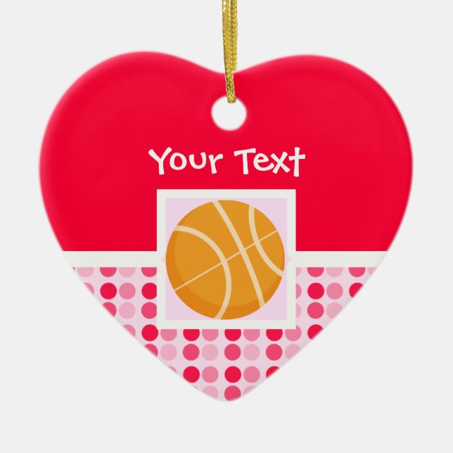 Cute Basketball Ceramic Tree Decoration (Front)