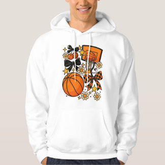 Cute Basketball Flowers Stars Bows Aesthetic Desig Hoodie