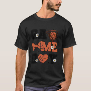 Cute Basketball Game Day Bow and Heart Basketball T-Shirt