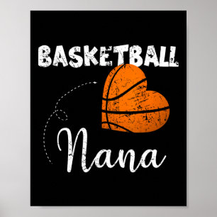 Cute Basketball Heart Basketball Nana Poster