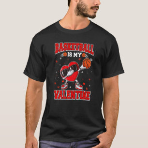 Cute Basketball  Heart Dabbing Valentines Day Boys T-Shirt