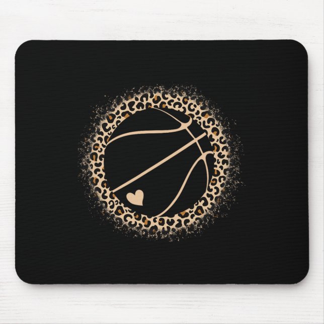 Cute Basketball Leopard Print Women Girls Basketba Mouse Mat (Front)
