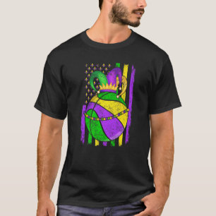Cute Basketball Mardi Gras Hat Party  Festival App T-Shirt