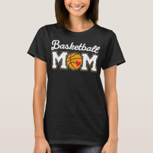 Cute Basketball Mum Leopard Print Mothers Day T-Sh T-Shirt