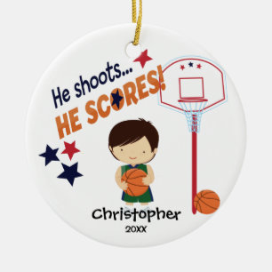 Cute Basketball Player Sport Christmas Ornament