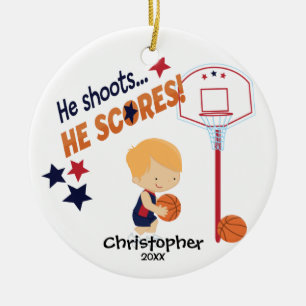 Cute Basketball Player Sport Christmas Ornament
