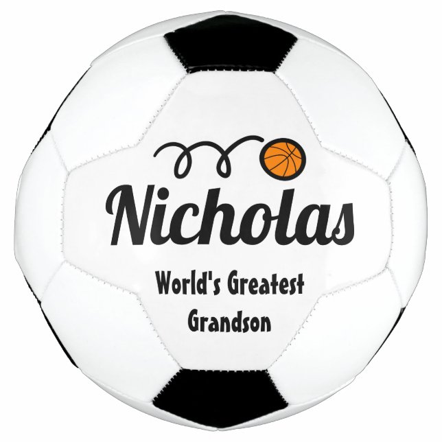 Cute basketball sports logo custom name kid's football (Front)