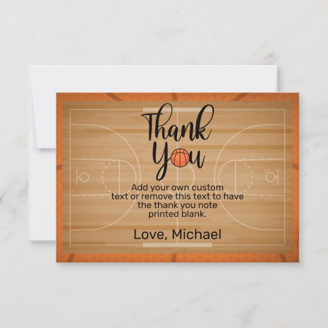 Cute Basketball Thank You Cards (Front)