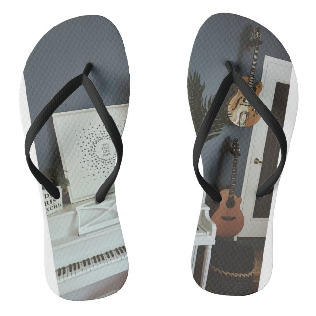 Cute Bass Guitar Flip Flops (Footbed)