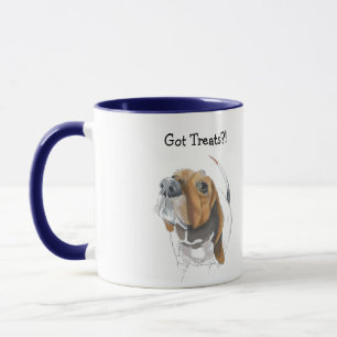 Cute Basset Hound Colour Illustration Mug