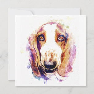 Cute Basset Hound Dog Face Pet Sketch