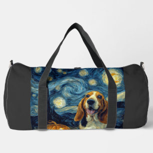 Cute Basset Hound Dog Halloween Jack O Lantern Pum Duffle Bag