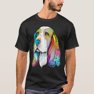 Cute Basset Hound Dog on Basset Hound T-Shirt