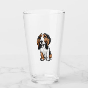Cute Basset Hound Glass