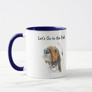 Cute Basset Hound Original Colour Illustration Mug