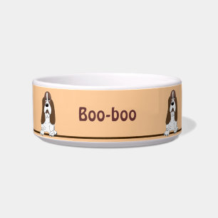 Cute Bassett Hound Breed Dog Personalised Pet Bowl