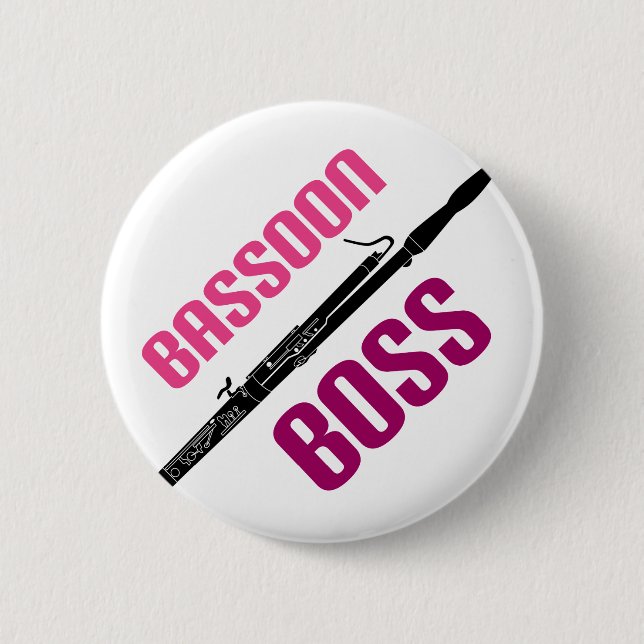 Cute Bassoon Boss Music Gift 6 Cm Round Badge (Front)