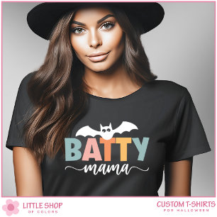 Cute Bat Batty Mum Customisable Halloween T-Shirt