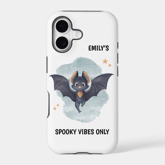 Cute Bat Custom Name Halloween Spooky Vibes (Back)