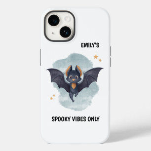 Cute Bat Custom Name Halloween Spooky Vibes Case-Mate iPhone 14 Case