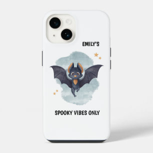 Cute Bat Custom Name Halloween Spooky Vibes iPhone 14 Case