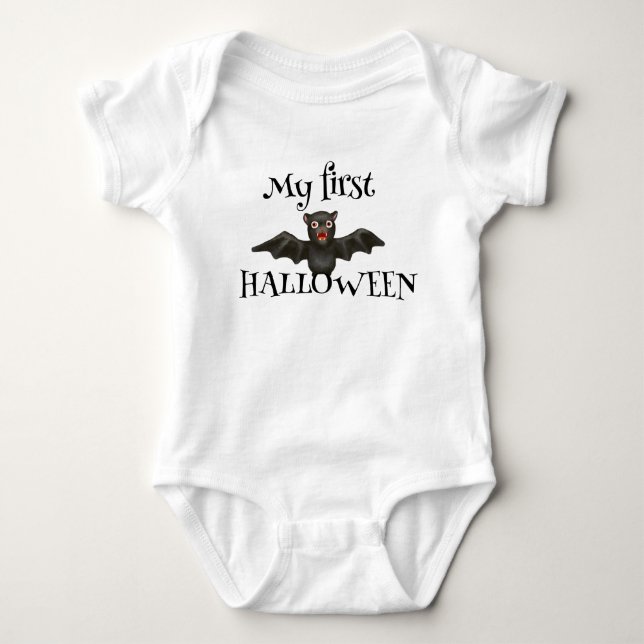 Cute Bat - My First Halloween Baby Bodysuit (Front)