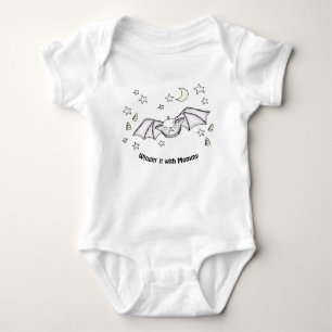 Cute Bat Pink Bow "Wingin' it with Mummy" Spooky Baby Bodysuit