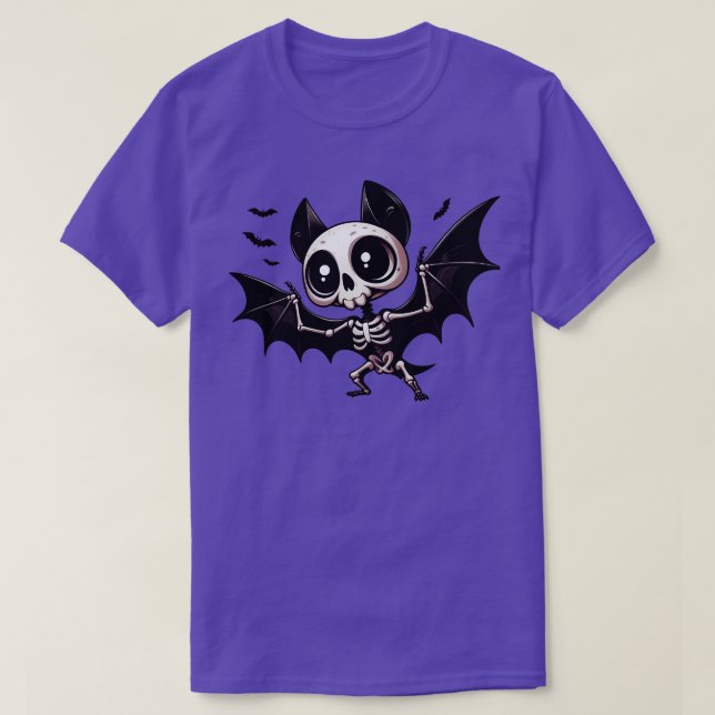 Cute Bat Skeleton T-Shirt (Design Front)