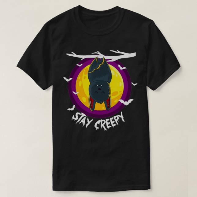 Cute Bat Stay Creepy DIY Funny Halloween Costume M T-Shirt (Design Front)