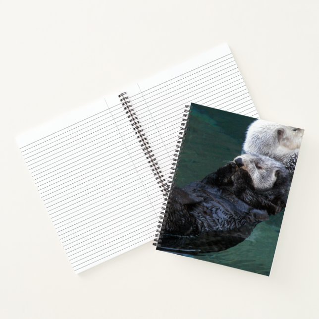 Cute Bathing Sea Otter Notebook (Inside)