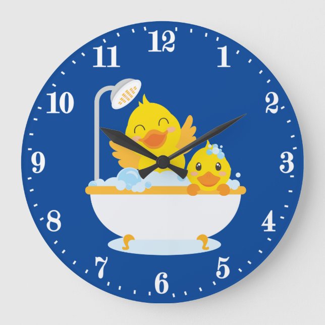 cute bathroom ducks decor large clock (Front)